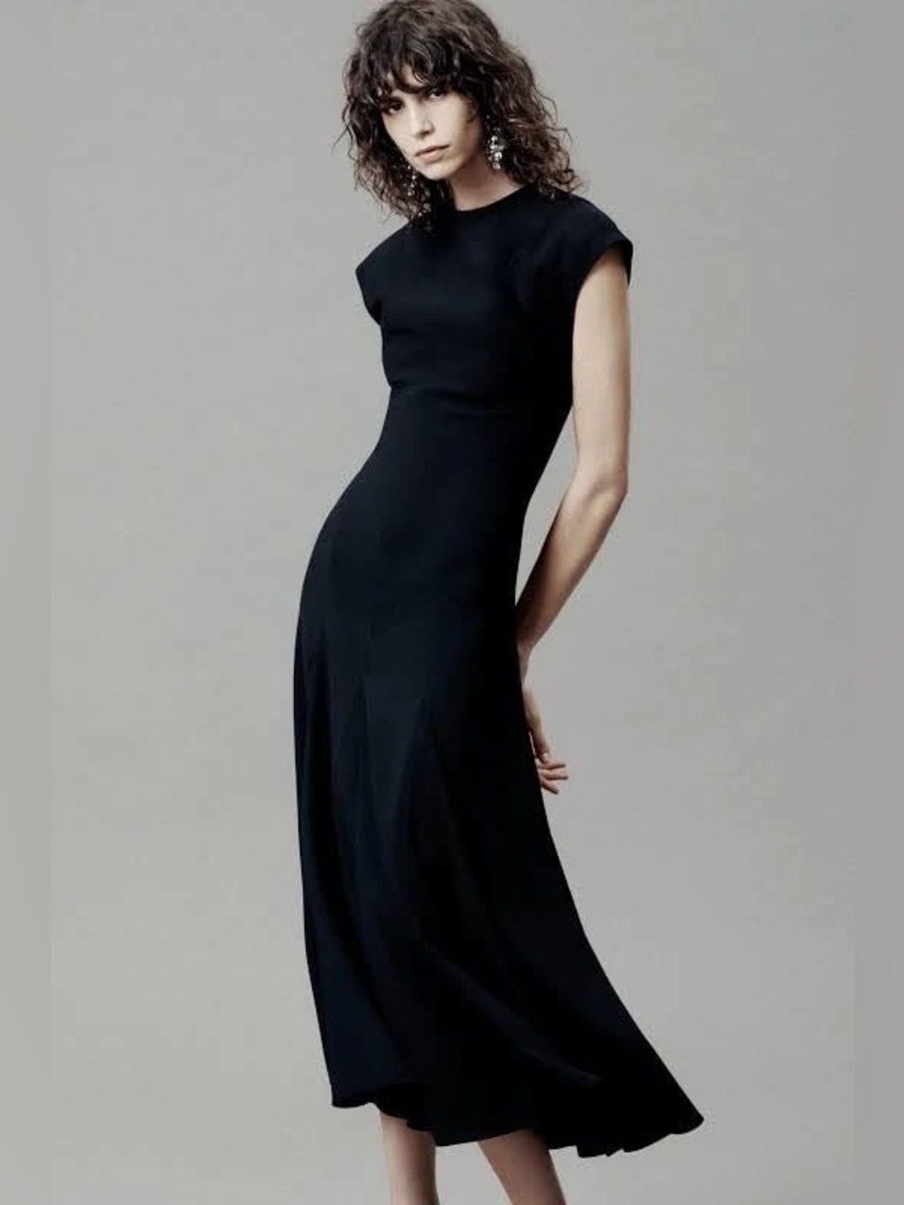 Zara Black Crepe Maxi Dress